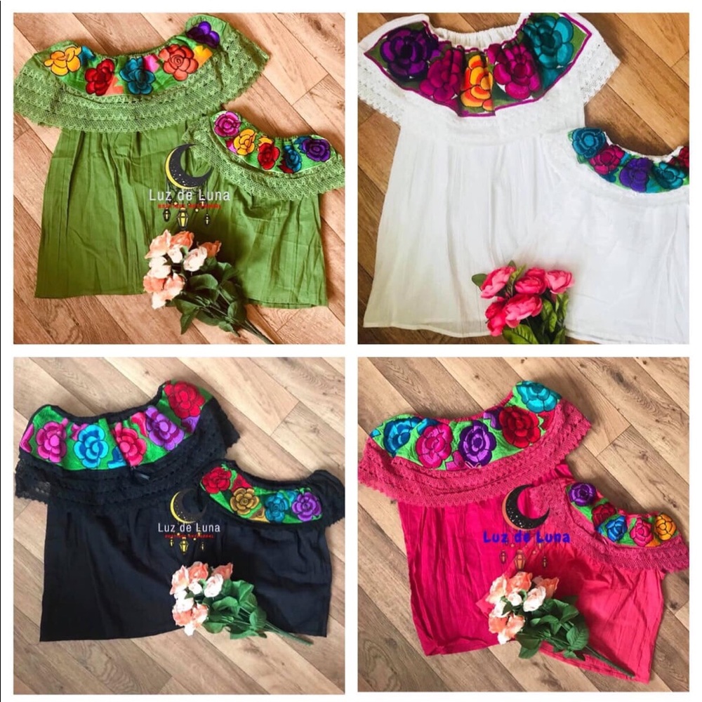 Typical Mexican embroidered blouse handmade